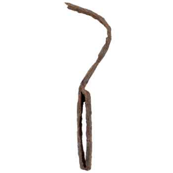 Eine antikes, verrostetes Schabewerkzeug - eine sogenannte Strigilis.