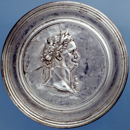 Römischer Spiegel Römischer Spiegel mit dem Porträt des Kaisers Domitian