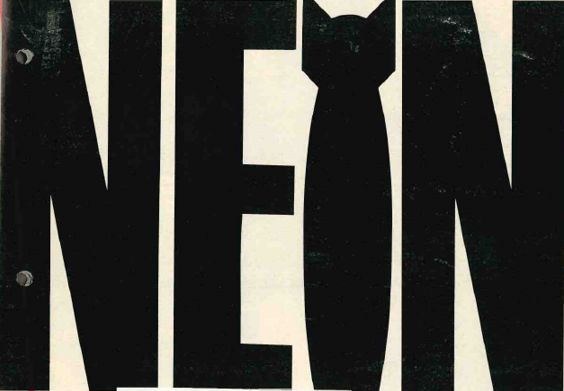 Schriftzug aus dem Cover des Magazins "ran": Das Wort "Nein", in dem das I wie die Silhouette einer Bombe gestaltet ist.