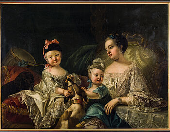 Gemälde der Markgräfin Caroline Luise mit ihren Kindern Gemälde der Markgräfin Caroline Luise mit ihren Kindern