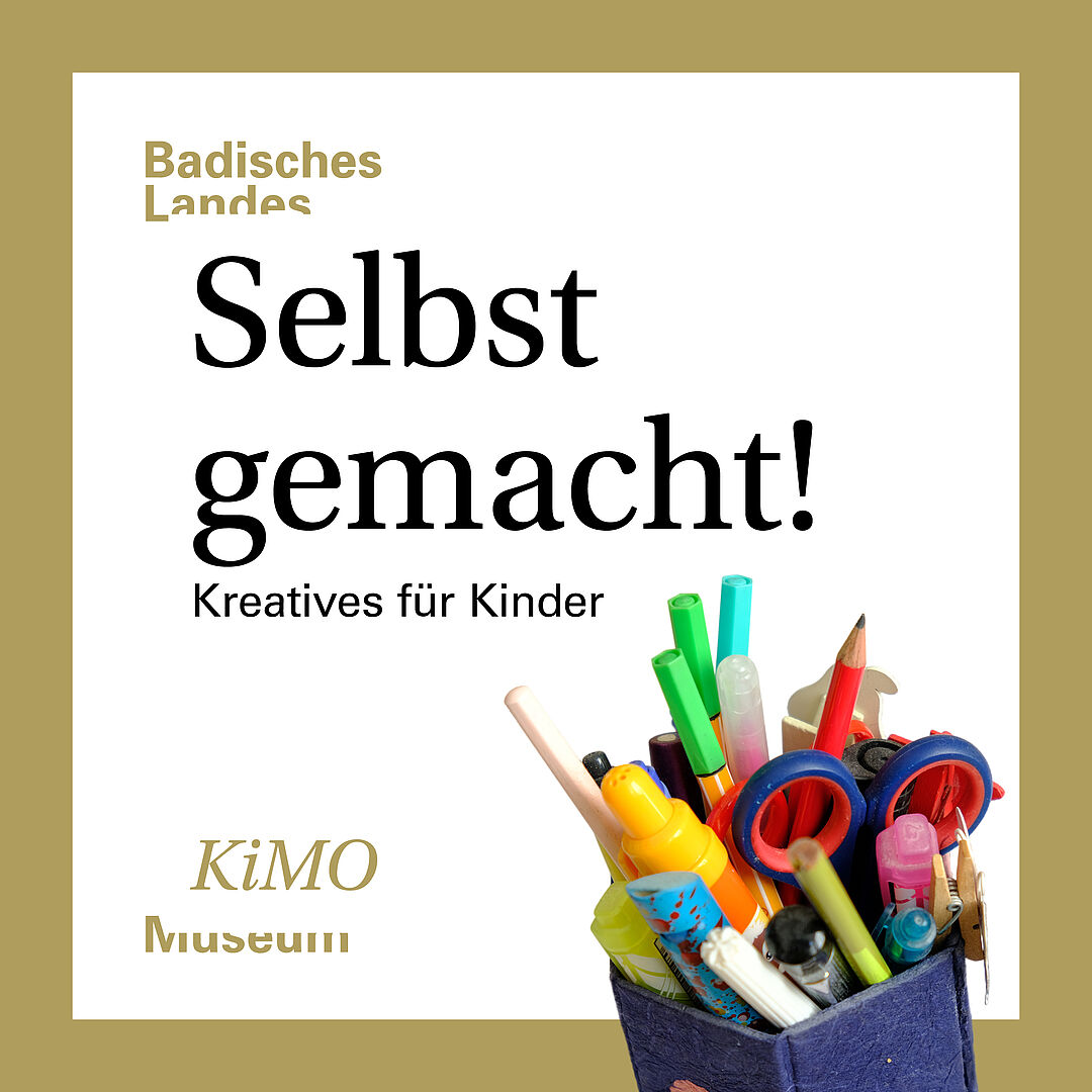 KeyVisual des Formats „Selbst gemacht! Kreatives für Kinder“: Eine golden umrahmte Kachel mit dem Schriftzug.