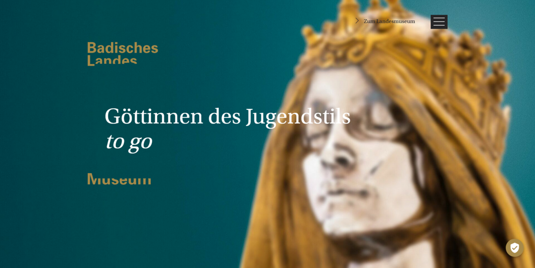 Screenshot: Oberfläche der Website „Göttinnen des Jugendstils - to go"