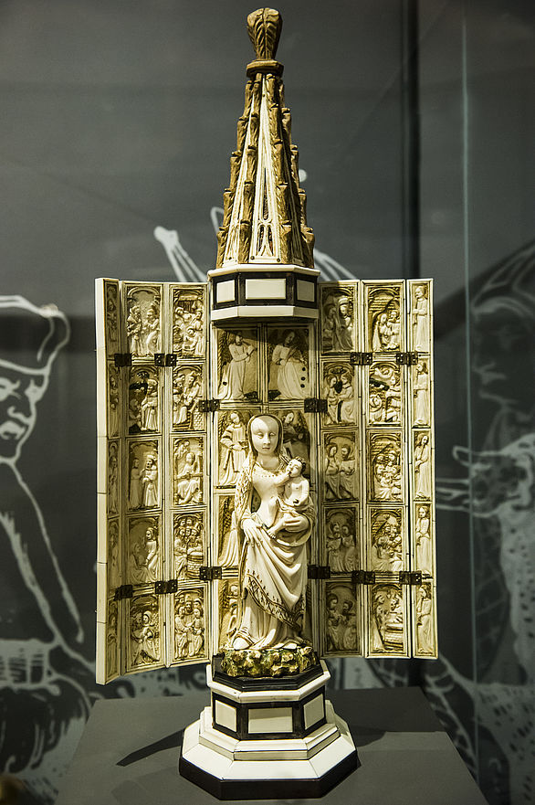 Niederländischer Schrein des Madonna aus dem 15. Jahrhundert