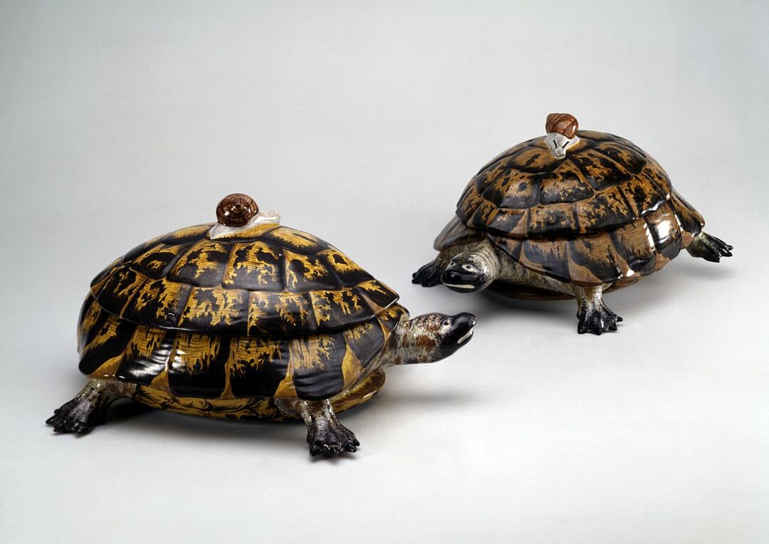 zwei Schildkröten-Terrinen