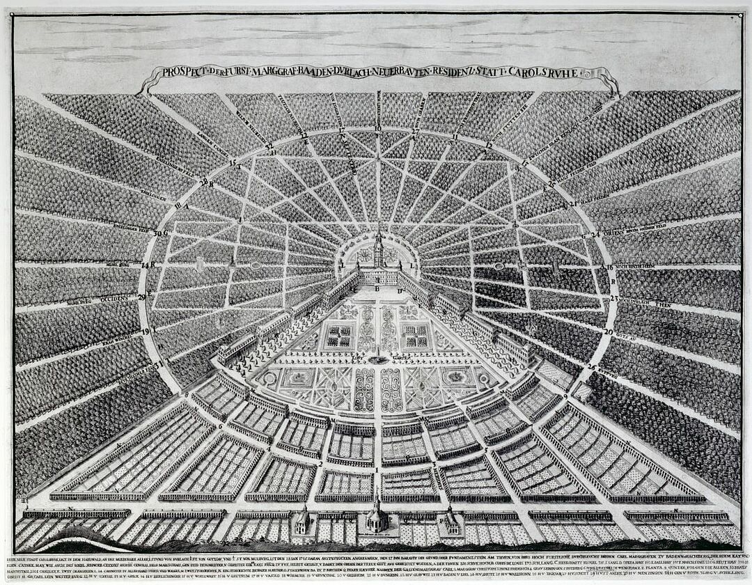 Stadtansicht Karlsruhe 1721