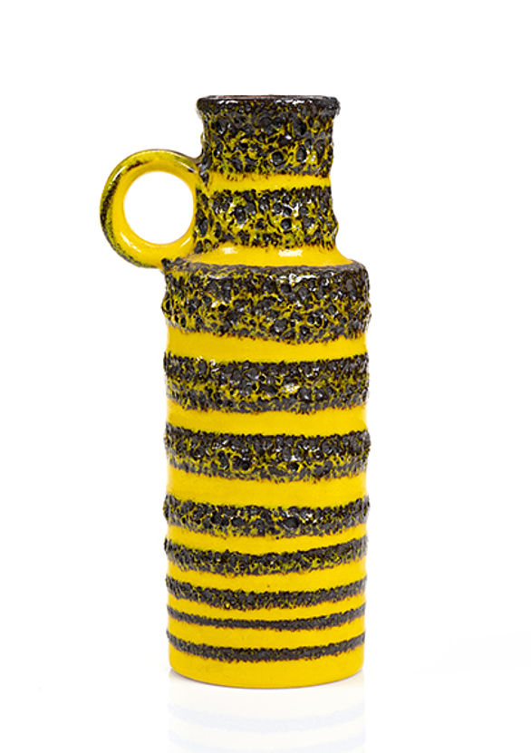 black-yellow handle vase