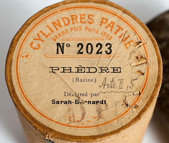 Phonographen-Walze des französischen Stück "Phèdre"