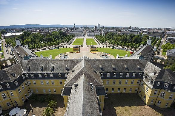 View of the castle and castle grounds from the castle tower