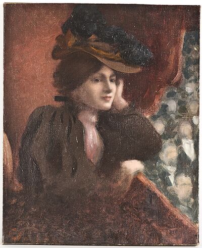 Gemälde Gemälde Dame in Theaterloge