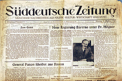 Erstausgabe Süddeutsche Zeitung 1945