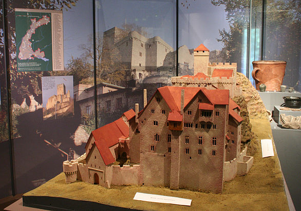 Ausstellungsmodell der mittelalterlichen Burg Hohenbaden 