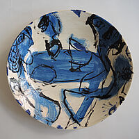 Teller weißblauer Keramikteller