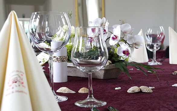 Table set in the garden hall