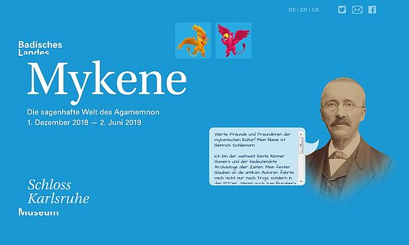 Screenshot of the website Mykene to go