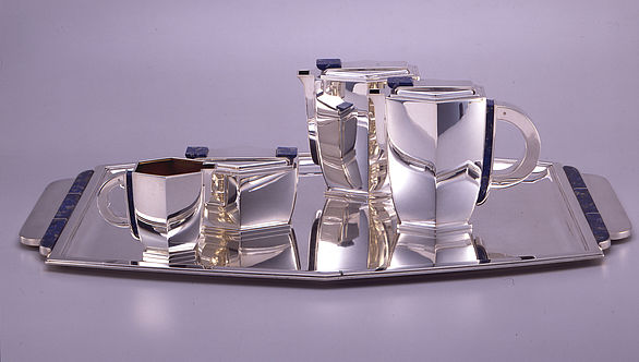 French Silver and Lapis Lazuli Tea Service