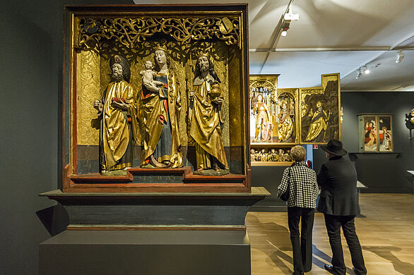 View of the Berau altar and other objects in the exhibition on the Middle Ages