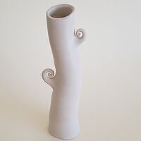 Keramik schlankes, weißes Keramikgefäß